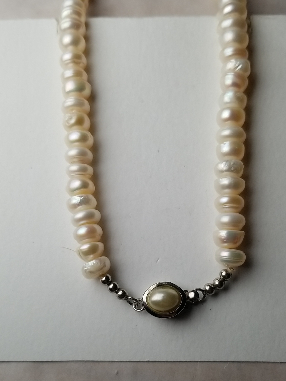 Vintage Freshwater Pearl Necklace With Metal Clasp